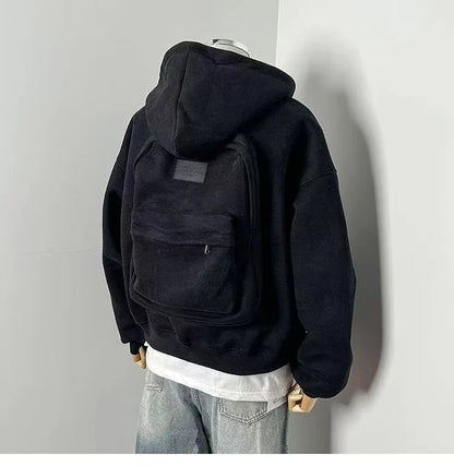 Autumn/Winter Y2K Hoodie – Oversized 3D Backpack Streetwear for Men