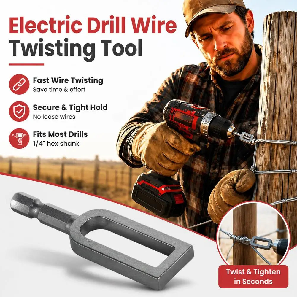 Drill Wire Twister Tool - Fence Wire Tying Sleeve for 9 & 11 Gauge Wire Electric Drill Chuck