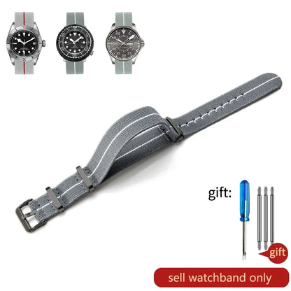 60's French Army Nylon Watch Strap - Woven Military Watch Band for Rolex, Seiko, Tudor & Omega