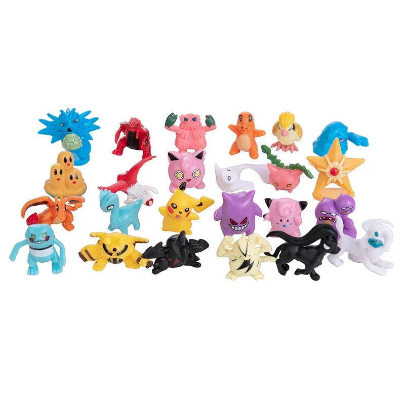 24-144pcs Pokemon Mini Figures — Pikachu Anime Action Models 2-3cm Collectible Toys for Kids & Christmas Gifts