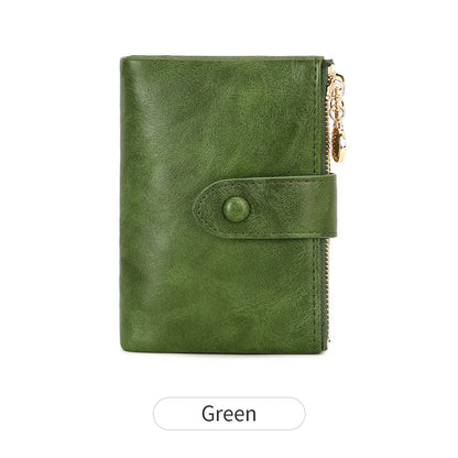 Minimalist Women’s Wallet – Short Three-Layer Large Capacity Double Zipper Card & Money Holder