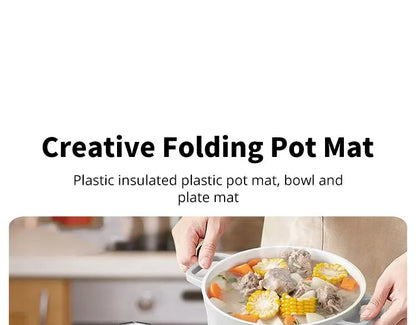 Heat-Resistant Pot Mat & Dish Placemat – Folding Coaster for Pans and Kitchen Use