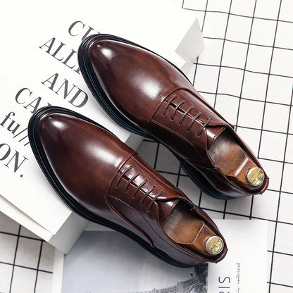 Men’s Classic Leather Oxford Shoes - Retro Casual Business, Office & Wedding Dress Shoes