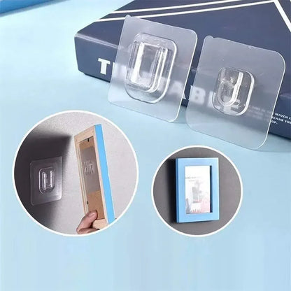 Double-Sided Transparent Suction Cup Wall Hooks – Strong Adhesive Hangers for Kitchen & Bathroom Storage