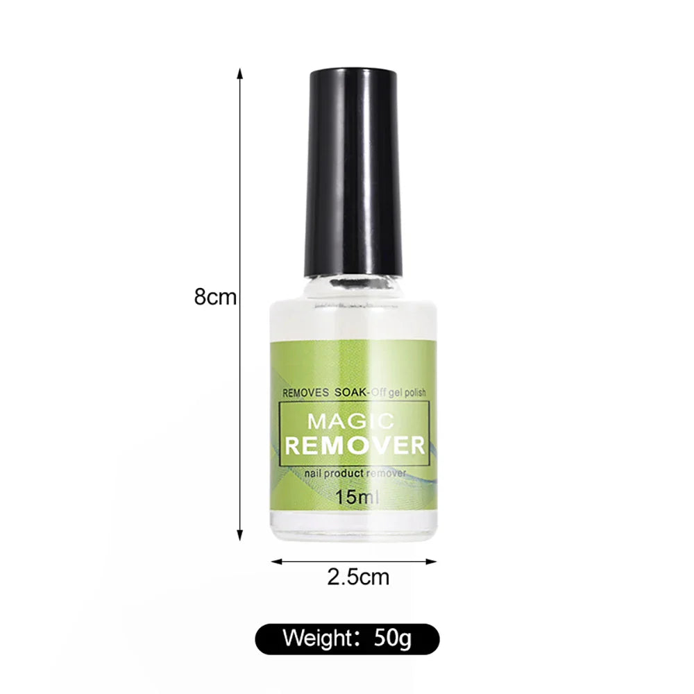 15ML Fast Nail Gel Remover — Magic Effect Professional Soak-Off UV Cleaner for Semi-Permanent Polish & Manicure Varnish