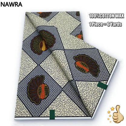 Original 100% Cotton African Wax Print Fabric - Soft Ankara Batik DIY Pagne