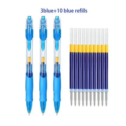 13/30pcs Retractable Gel Pen Set – Black, Red, Blue Ink Ballpoint Pens for Writing, Office, and School Stationery Supplies