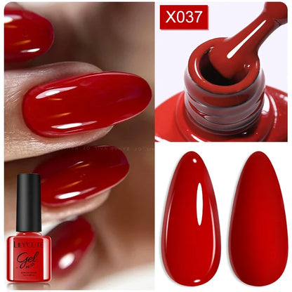 LILYCUTE Solid Color Gel Nail Polish 7ml - Semi-Permanent Soak Off UV LED Gel Varnish for Nail Manicure Art