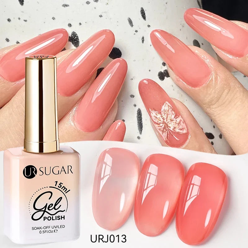 UR SUGAR 15ml Jelly Gel Polish - Milky White Translucent UV Soak Off Nail Art Varnish