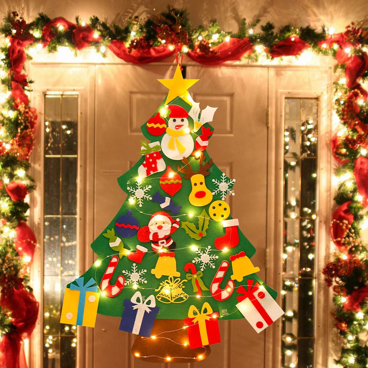 DIY Felt Christmas Tree Decoration – Xmas Ornament for Home Navidad Noel 2025 Santa Claus Kids Gift