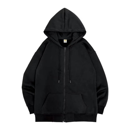 Men's Retro Zip-Up Hoodie – Loose Fit Gothic Harajuku Streetwear Jacket with Long Sleeves – Y2K High Street Style
