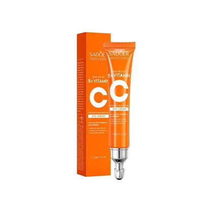 SADOER Vitamin C Eye Cream - Anti Dark Circle, Eye Bag Removal & Brightening Moisturizing Skincare Treatment