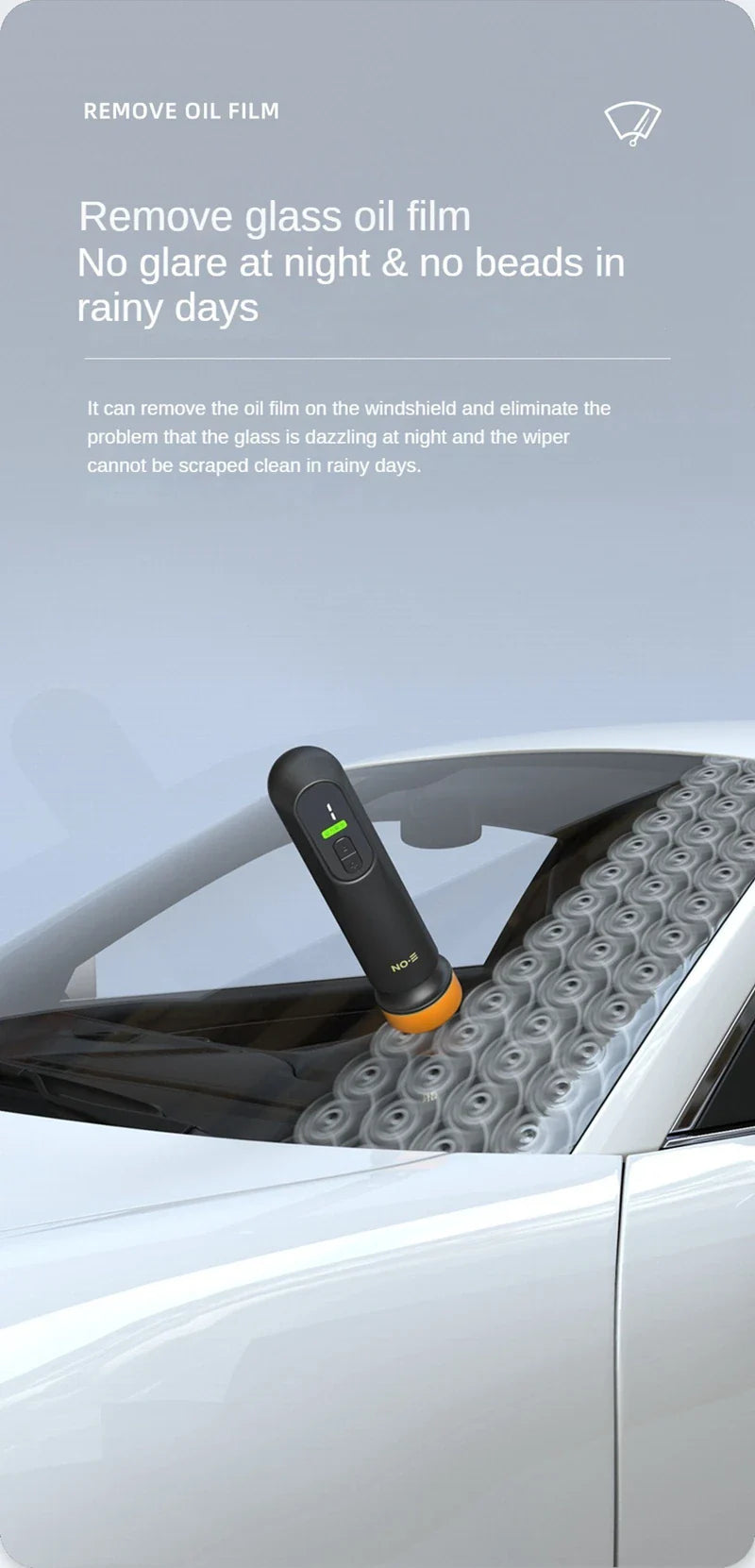 LEIBOO Wireless Car Polishing & Waxing Machine — 12,000RPM Scratch Repair and Windshield Glass Oil Film Remover