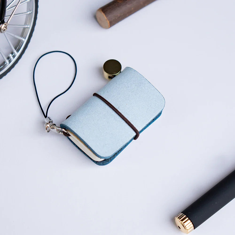 Ultra Mini Retro Leather Notebook – Traveler’s Manual Diary, 32 Sheets, 64 Pages, Decorative Notepad