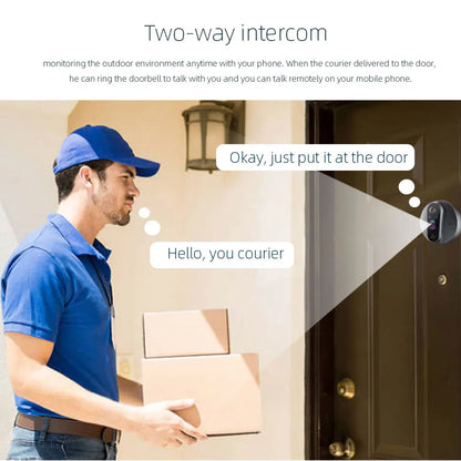 3MP Smart Life Tuya WiFi Doorbell — 1080P Peephole Camera, 5000mAh Battery, PIR Motion Sensor, IR, Alexa & Google Compatible