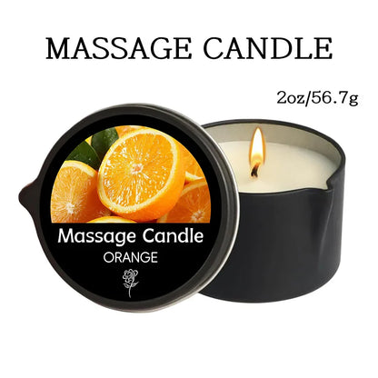 Massage Oil Candle – Aromatherapy Stress Relief Scented Candle for Skin Moisturizing & Spa Relaxation Luxury Home Wellness Candle