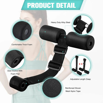 Nordic Hamstring Curl Strap: Home Workout Gear for Hamstring Curls, Spanish Squats, and Ab Exercises - 1Pcs Sit Up Machine