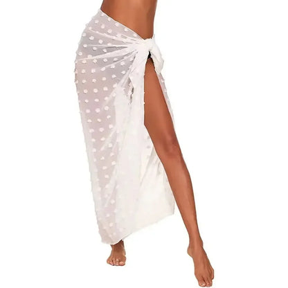 Women's Summer Sheer Sarong Cover-Up - Solid Chiffon Bikini Wrap Beach Skirt