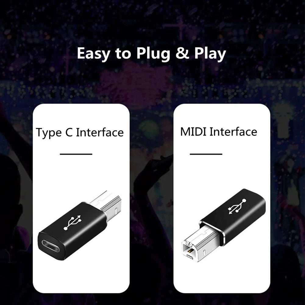 NNBILI USB B to USB Type C Adapter - USB Transfer Converter for Printer, Scanner, MIDI Controller & Keyboard Devices