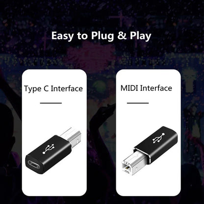 NNBILI USB B to USB Type C Adapter - USB Transfer Converter for Printer, Scanner, MIDI Controller & Keyboard Devices