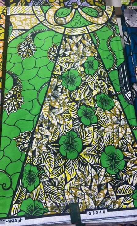African Ankara Wax Print Fabric - 100% Cotton Soft Nigerian Real Wax Material for Women’s Party Dresses