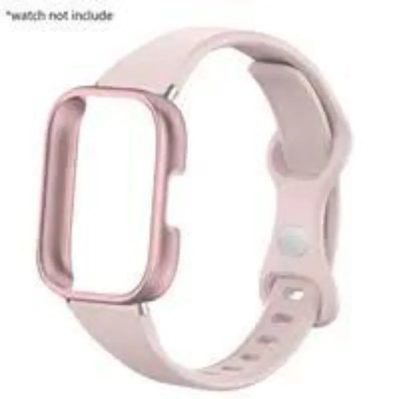 Slim Silicone Strap & Case - Soft Matte Protective Cover Bracelet for Redmi Watch 6/5/4 Active & 5 Lite