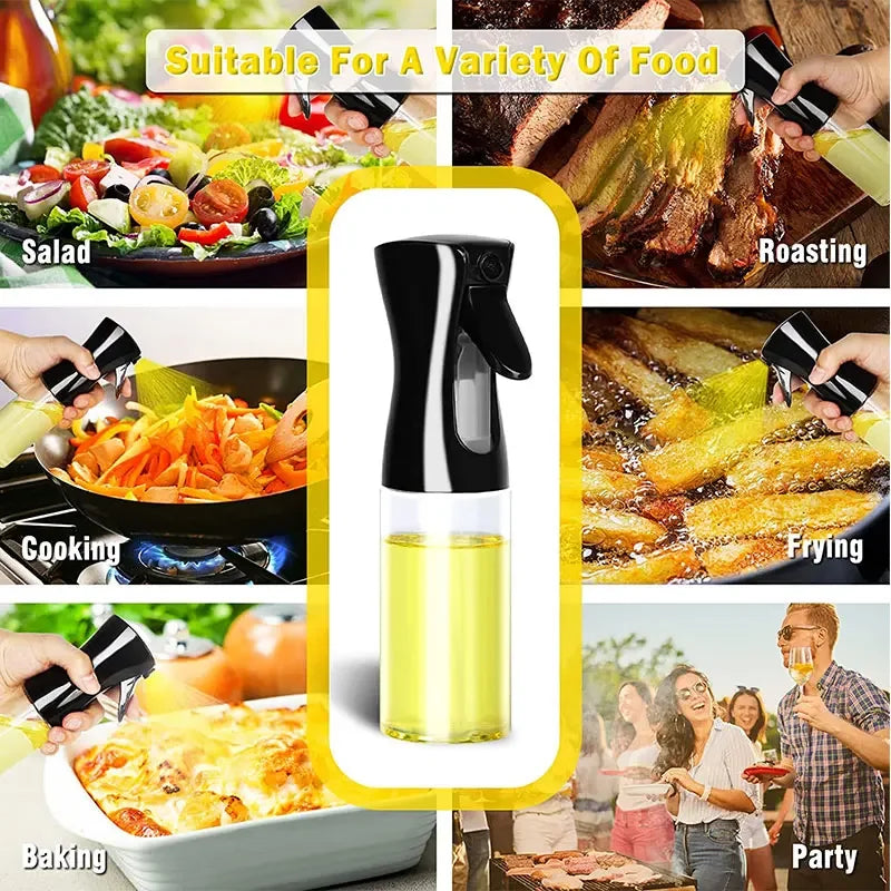Oil Spray Bottle - 200/300/500ml Cooking Olive Oil Sprayer for BBQ Baking Vinegar & Kitchen Use