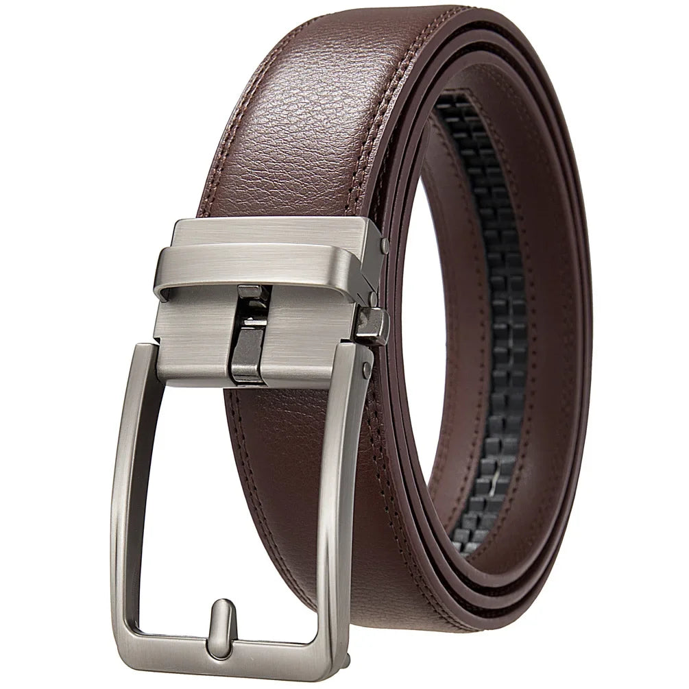 Click Belts for Men — Luxury Designer Genuine Leather Belt with Automatic Buckle, High-Quality Fashion Waist Strap