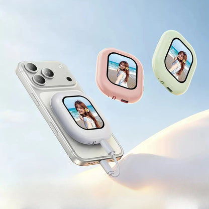 Mini Wireless Magnetic Phone Screen Projector - Rear Camera Selfie Monitor for Vlog & Live Streaming