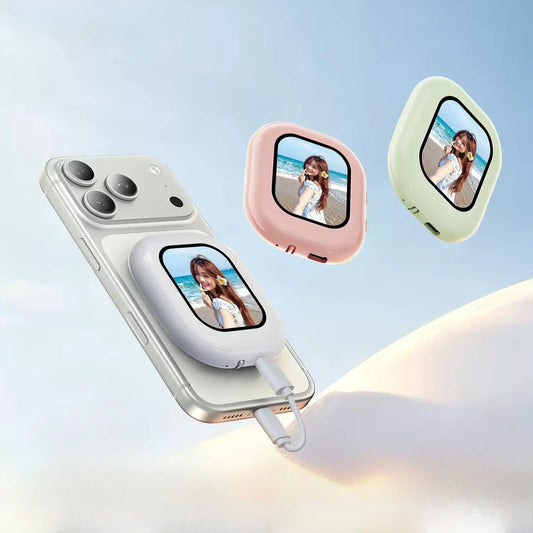 Mini Wireless Magnetic Phone Screen Projector - Rear Camera Selfie Monitor for Vlog & Live Streaming