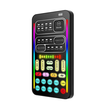 i9 Mini Voice Changer Sound Card – Bluetooth-Compatible Live Audio Mixer with Multiple Effects & Mic Support