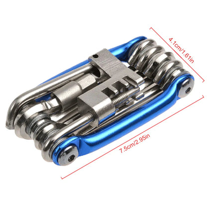 10-in-1 Multifunction Bicycle Repair Kit – MTB Bike Wrench, Screwdriver, Chain & Spoke Tools
