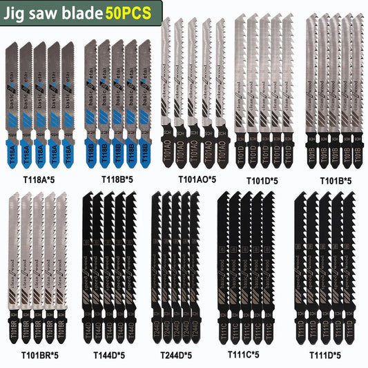 Jigsaw Blade Set T-Shank (10–100Pcs) – HCS/HSS Multi-Purpose Jig Saw Blades for Wood, Plastic & Metal Cutting Tool Accessories