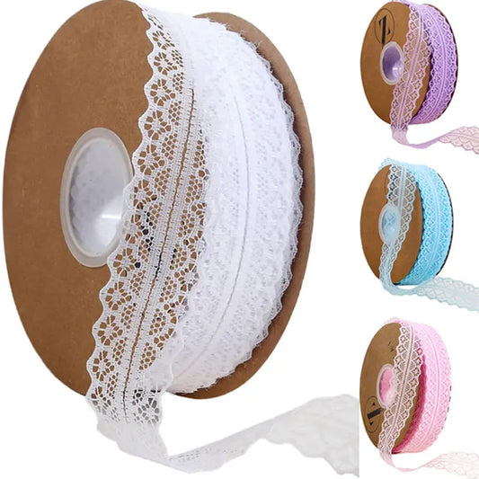 Vintage Lace Ribbon Roll - 1/5/10 Yards DIY Sewing Fabric for Apparel, Gift Wrapping & Party Decorations