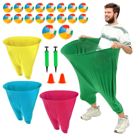 Adult Granny Pants Yard Game Set - Giant Outdoor Family Reunion Tossing Game with Marker Cones & Fun Activities