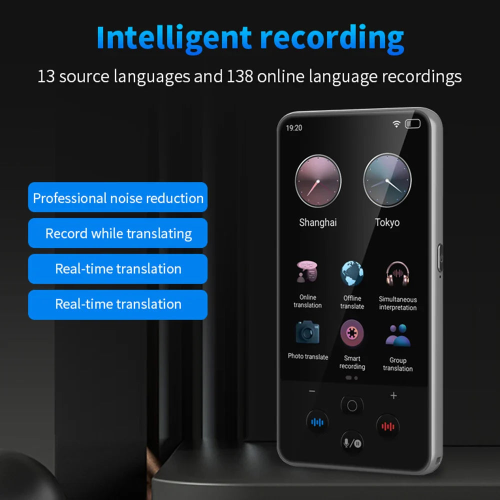 S85 Pro Language Translator Device – 138 Languages, Voice & Video Recording, Offline Translation, 8GB, 2000mAh