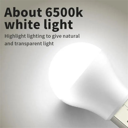 8pcs USB Plug LED Book Lamps: Small Reading Lights for Computer, Mobile Power - Round Night Light with Eye Protection