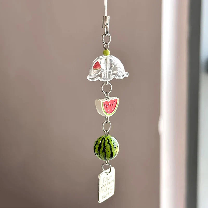 Transparent Wind Chime Keychain – Cute Kawaii Pendant for Mobile, Bag, and Home Decoration