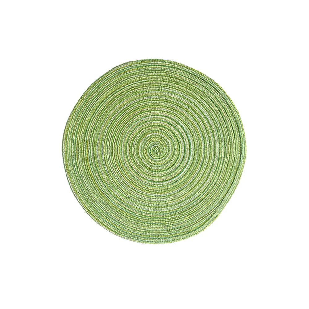 4pcs Round Woven Ramie Table Mats – Non-Slip Placemats for Dining, Bowls, Cups, and Kitchen Use