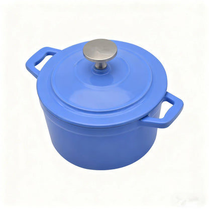 1.5 Quart Mini Cast Iron Dutch Oven - Enameled Cooking Pot for Bread Baking, Stew & Casserole
