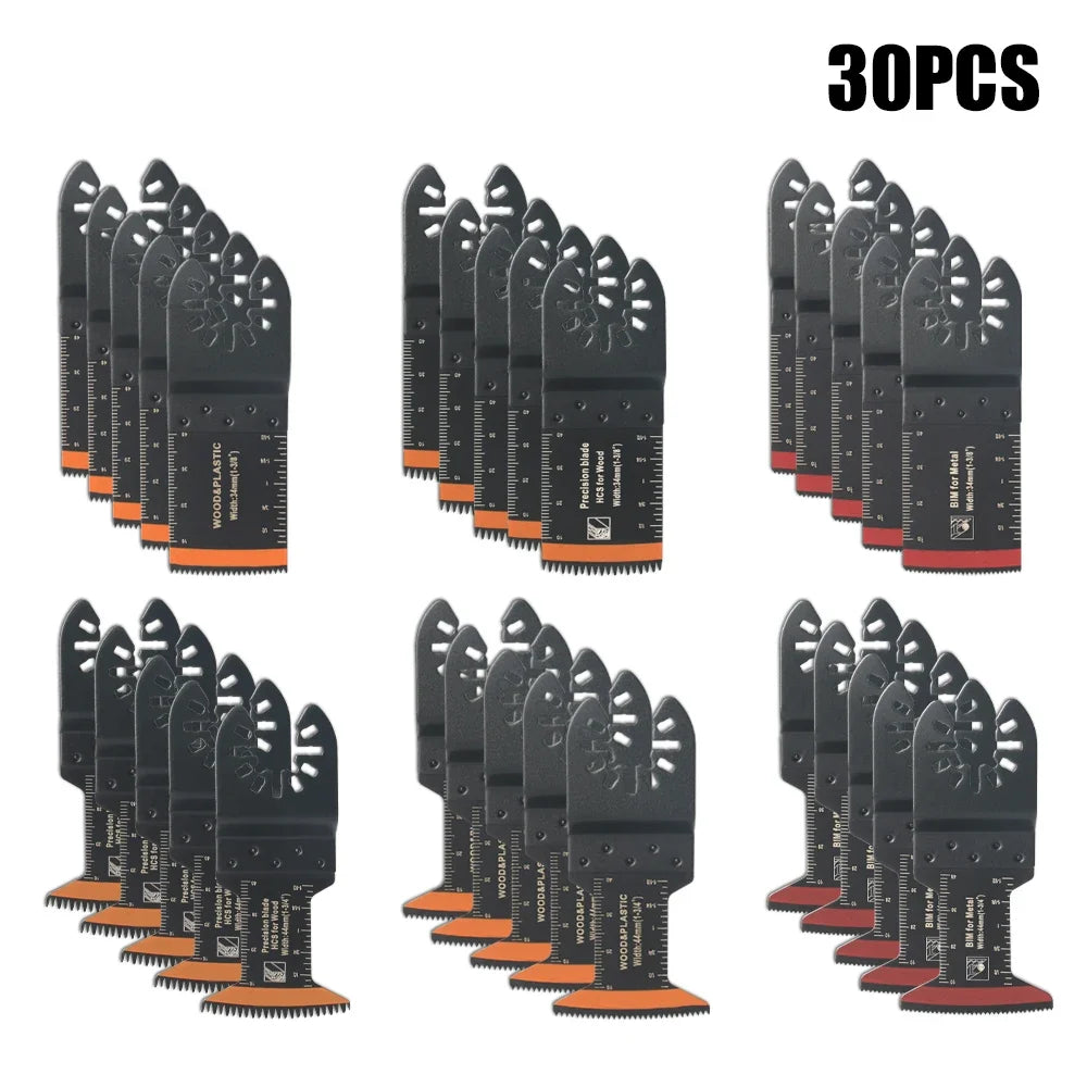 Tooth Oscillating Saw Blade Kit - 10-39PCS Carbide Multitool Blades for Wood PVC & Metal Cutting