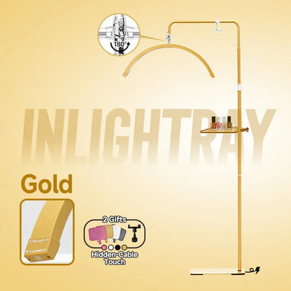 Hidden Cable Half Moon Beauty Lamp - Professional Lash Extension Floor Light with Custom Logo for Salon Makeup & Eyelash Artists