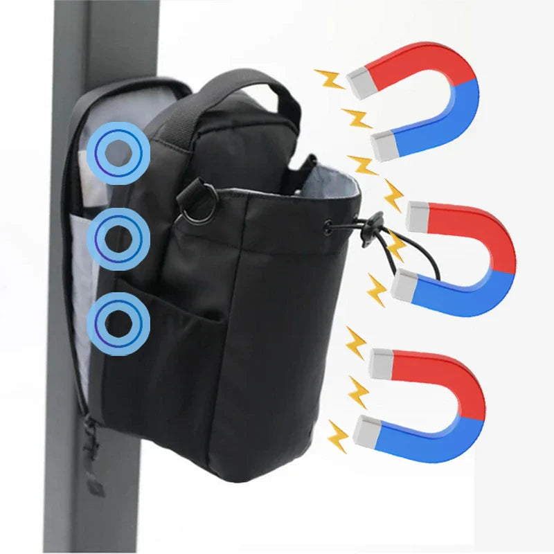 Magnetic Gym Bag – Large Capacity Portable Carrier with Phone Pocket & Water Bottle Pouch, Gym Accessories Organizer