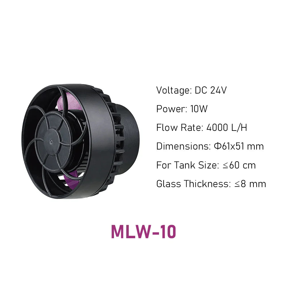 Jebao MLW Series Smart Aquarium Wave Maker – WiFi Flow Pump with LCD Controller for Fish Tanks