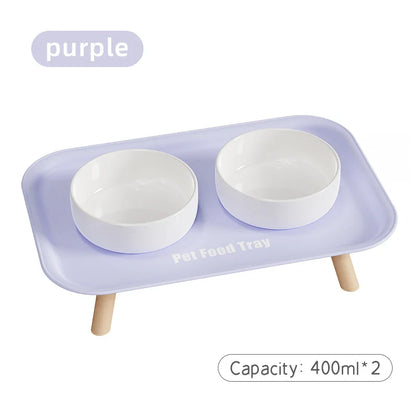 Colorful Dopamine Pet Double Bowl – Stainless Steel Large Capacity Cat & Dog Feeding & Water Dish Fashion Pet Bowl Set