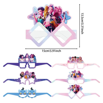 K-Pop Demon Hunters Birthday Party Favors — Keychains, Candy Boxes, Stickers & Masks for Kids