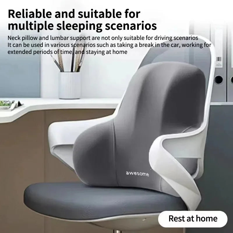 Memory Foam Lumbar Back Cushion – Multi-Functional Waist Support Pillow for Car, Office, Gaming Chairs & Postpartum Pain Relief