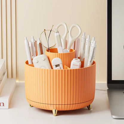 360° Rotating Makeup Organizer - Large Capacity Cosmetic Storage Box for Lipstick, Brushes & Bathroom Vanity