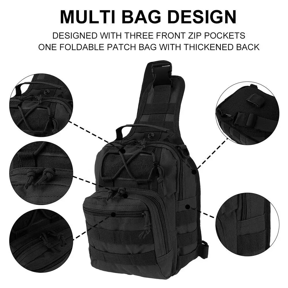 Men’s Waterproof Outdoor Crossbody Chest Bag – Sports Bike Shoulder Handbag