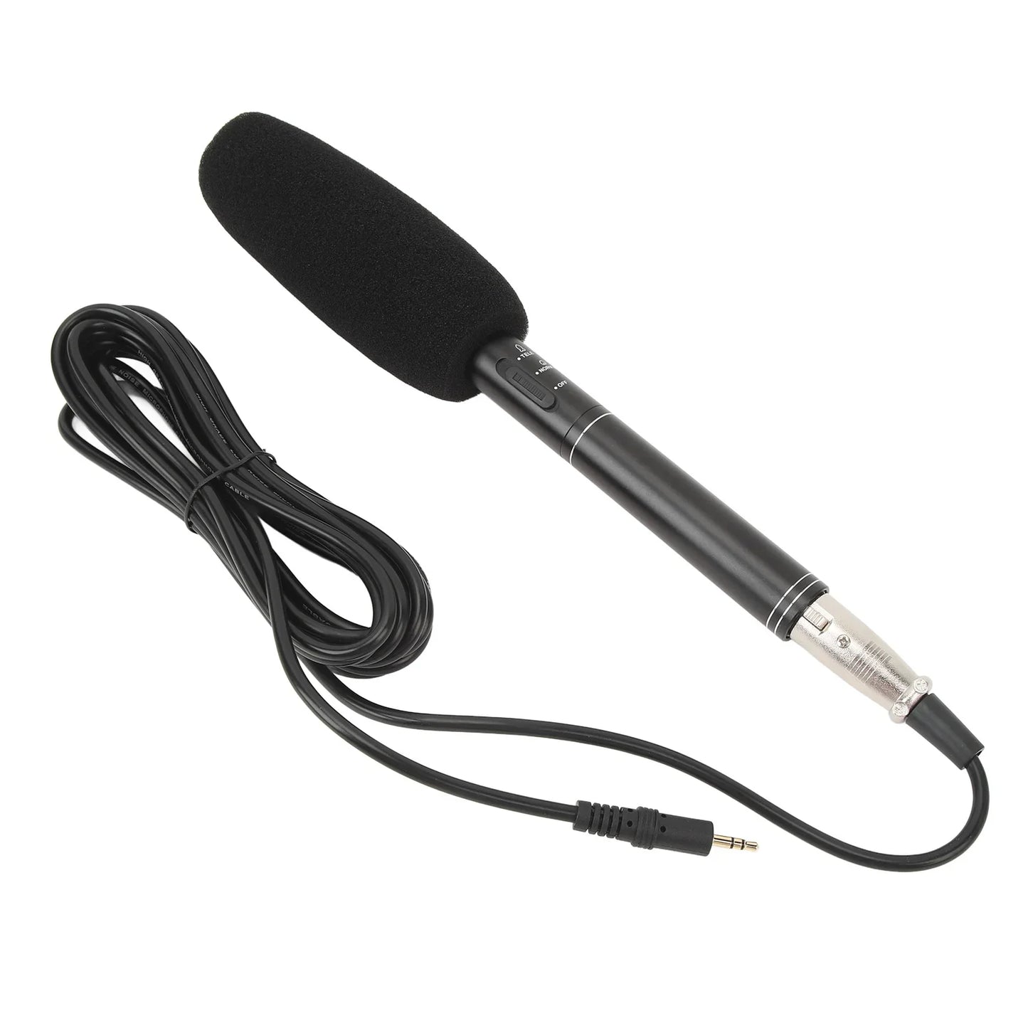 Professional XLR Shotgun Condenser Microphone - Cardioid Mini Interview Mic for TV News, Video Recording & Broadcasting